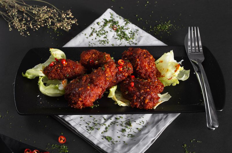 Mango Habanero wings with tropical heat